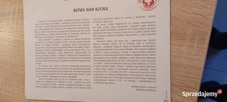 Medal okolicznościowy Bitwa Bzurą Numizmatyka Kotlin