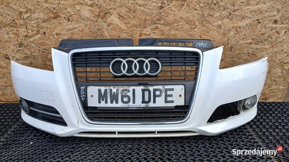 AUDI A3 8P LIFT ZDERZAK PRZÓD HALOGEN GRILL LY9C Zbierkowo