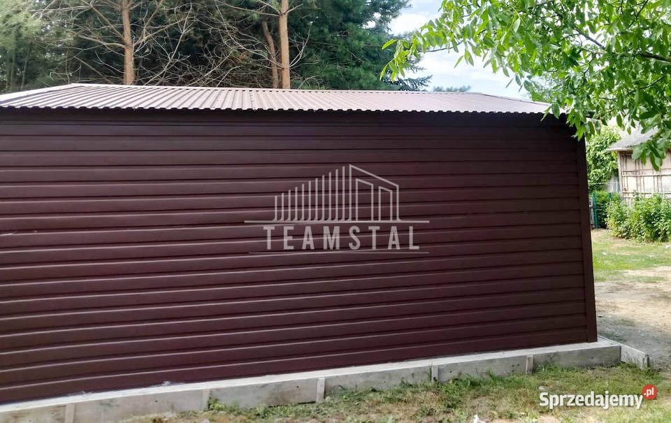 GARAŻ BLASZANY 6m x 6m Brama uchylna drzwi TS486 samodzielny warmińsko-mazurskie Olsztyn