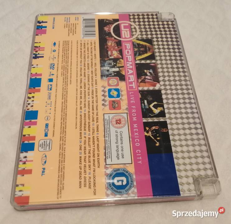 Pudełko Box płycie DVD U2 Popmart Live from śląskie Czeladź