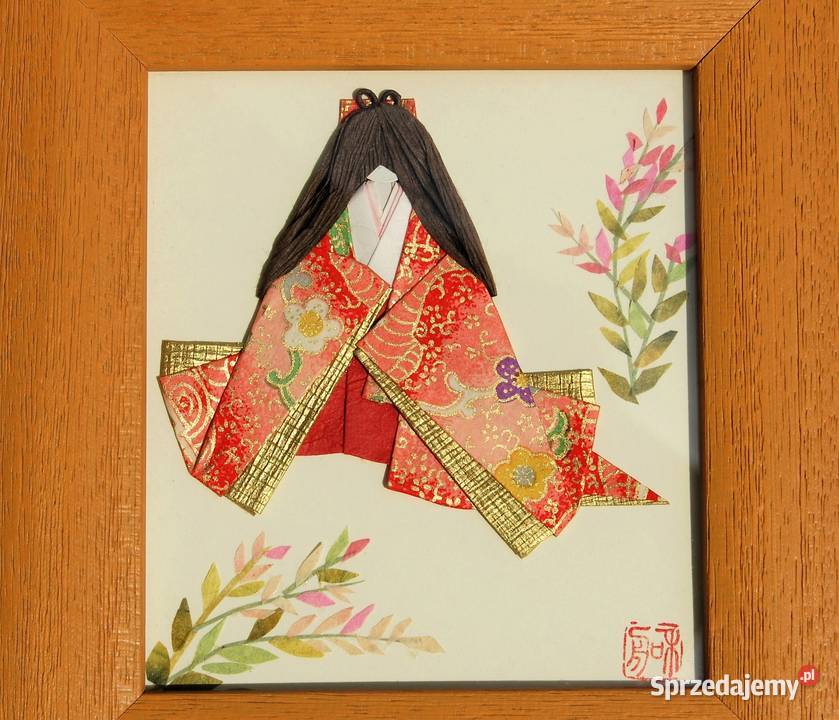 Origami japońskie kobieta w kimonie gejsza obraz Lublin