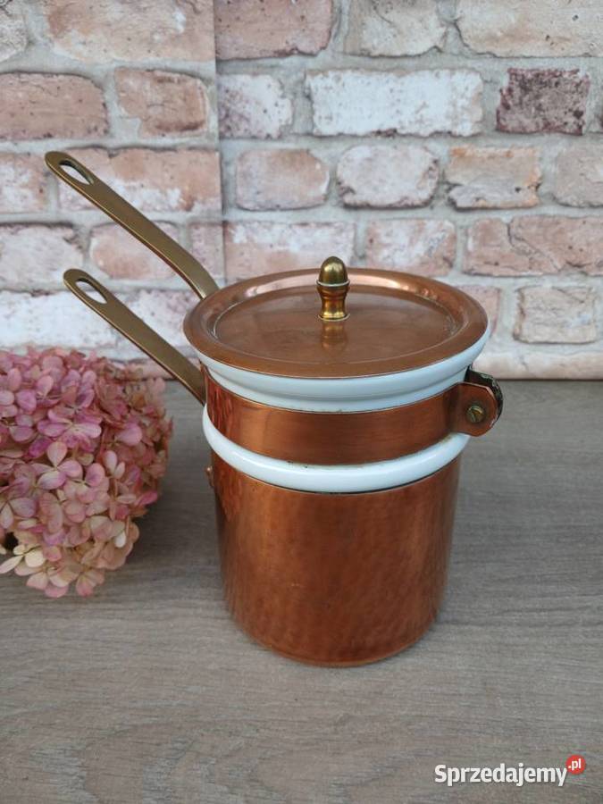 Profesjonalny miedziany garnek do kąpieli wodnej Warszawa sprzedam