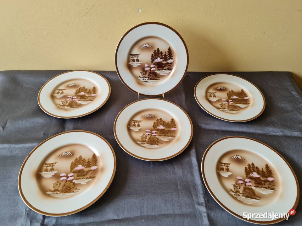 Japońska porcelana KUTANI talerze