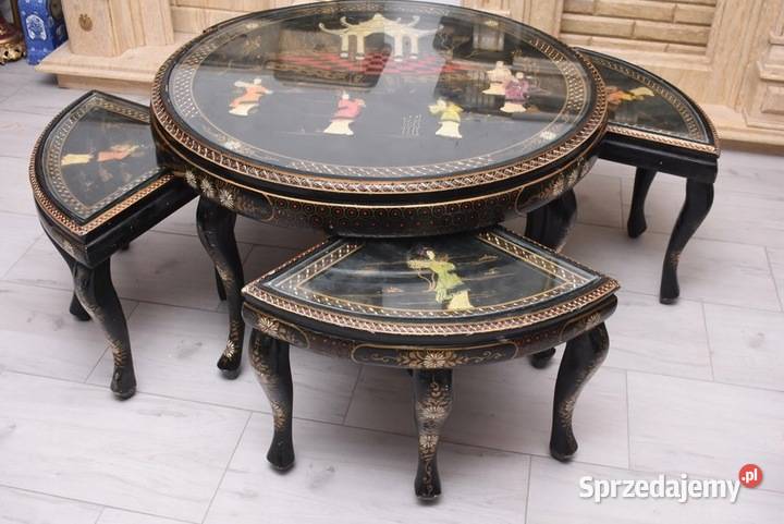 Chiński Stół z Krzesłami Komplet Stolików Kraków