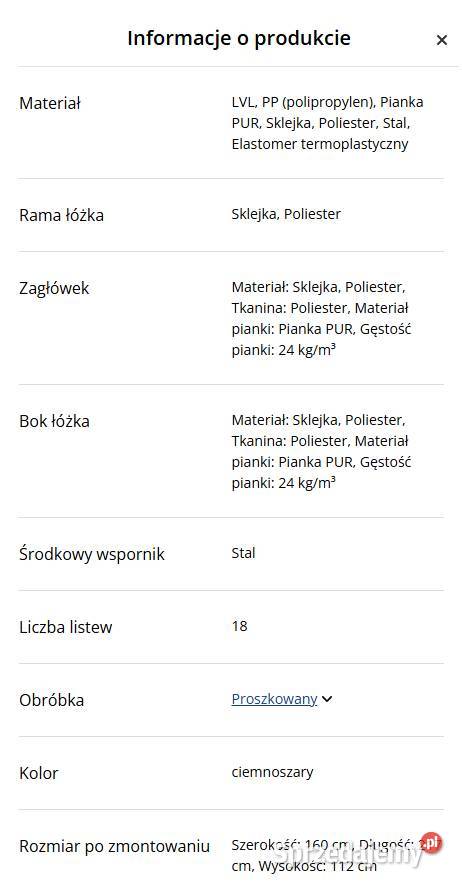 Łóżko 140x200 z pojemnikiem materac mata Warszawa