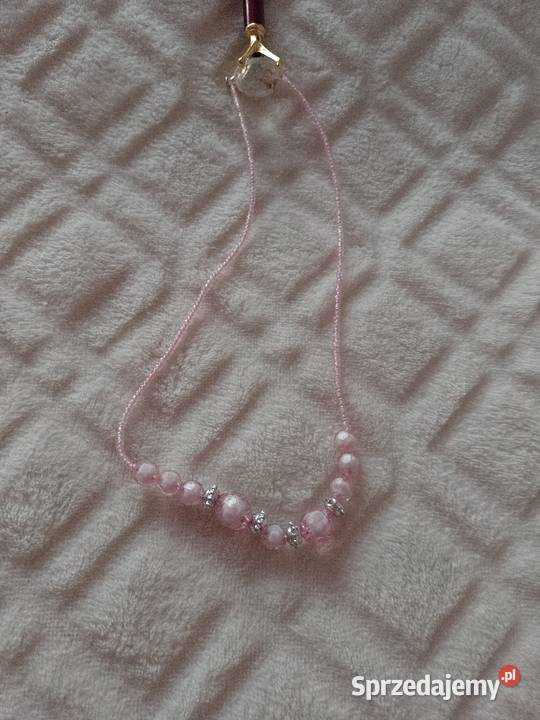 Różowy Bogato zdobiony naszyjnik korale Dodatki Kraków