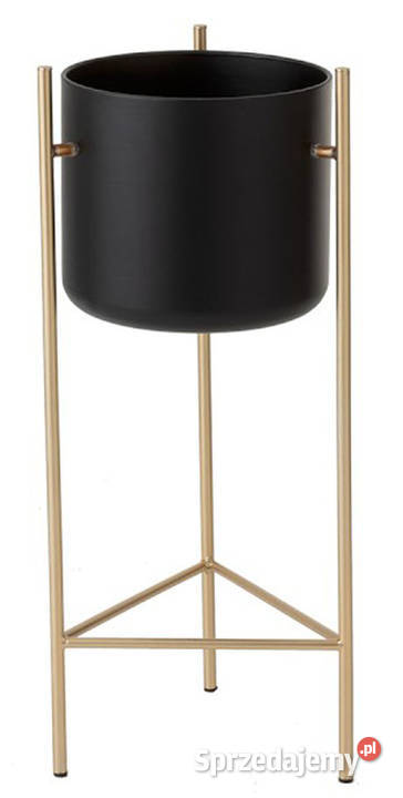 Kwietnik metalowy osłonka na złotym stelażu 65 Dekoracje i ozdoby Kanie