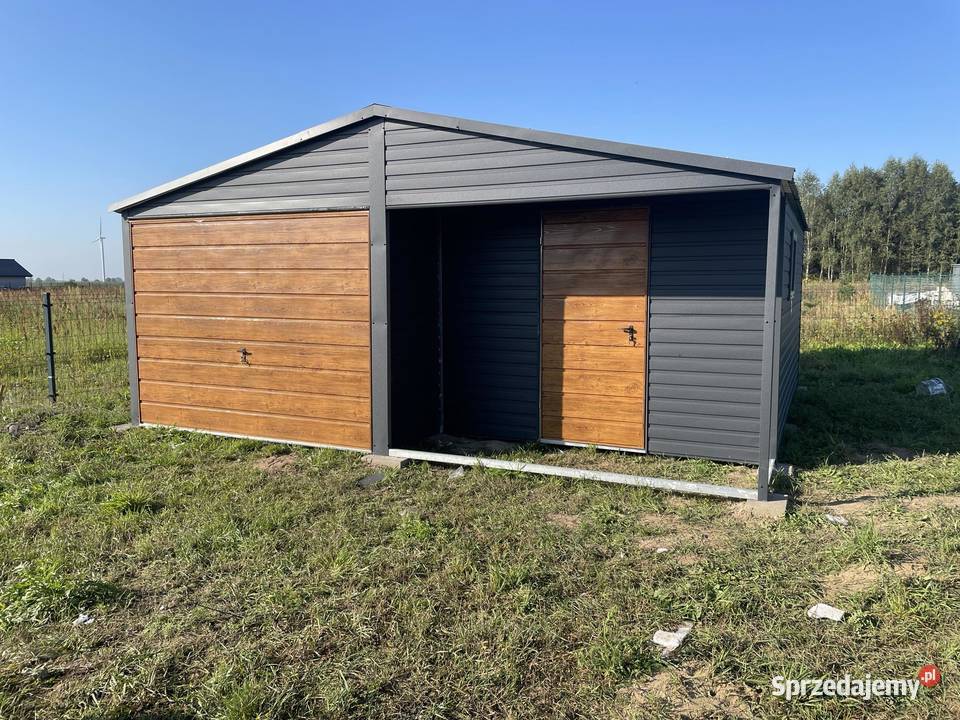 Garaż Blaszany 5x6m dwuspadowy brama uchylna Sprzedaż Łódź sprzedam