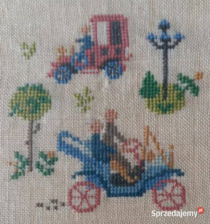 Obraz Stara Szwedzka Sztuka Ludowa Haft Gdańsk sprzedam
