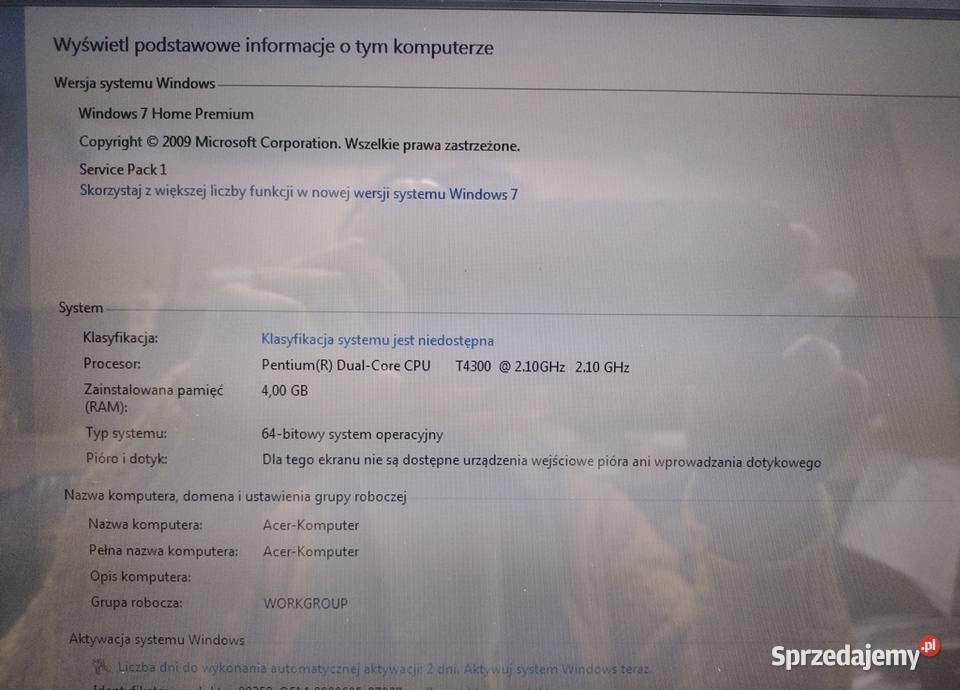 Laptop ACER ASPIRE 5732Z czarny Stargard