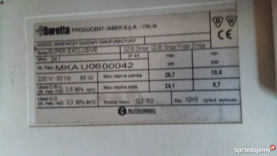 Kocoł grzewczy dwufunkcyjny beretta SUPER Pozostałe dolnośląskie sprzedam