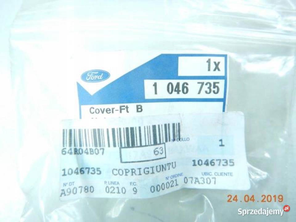 ZAŚLEPKA ZDERZAKA HAKA PRZÓD FORD PUMA 1046735 Listwy i nakładki lubelskie