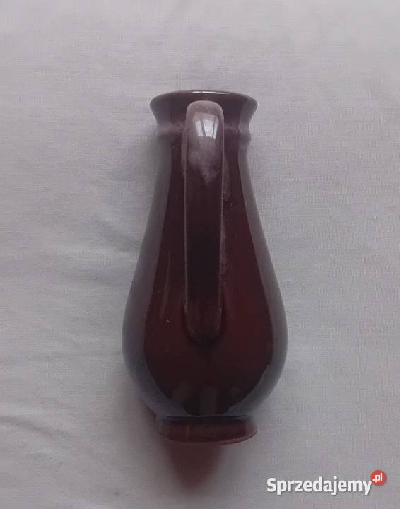 Ceramiczny szkliwiony wazon z uchem dzbanek Koźminek