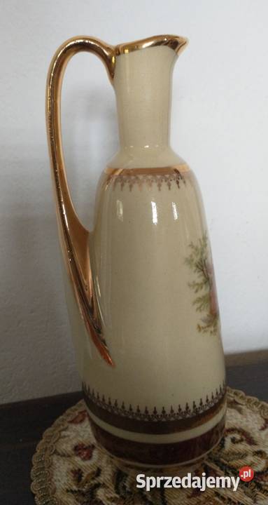 Karafka porcelanowa pozłacana z zestawu Krotoszyn