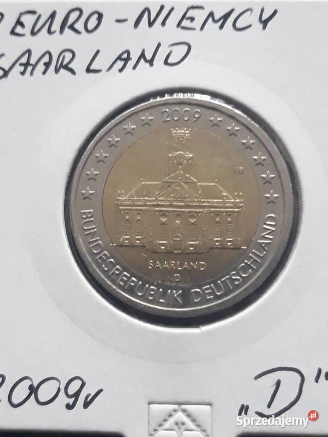 2 Euro Niemcy 2009 r Saarland men D wielkopolskie Konin