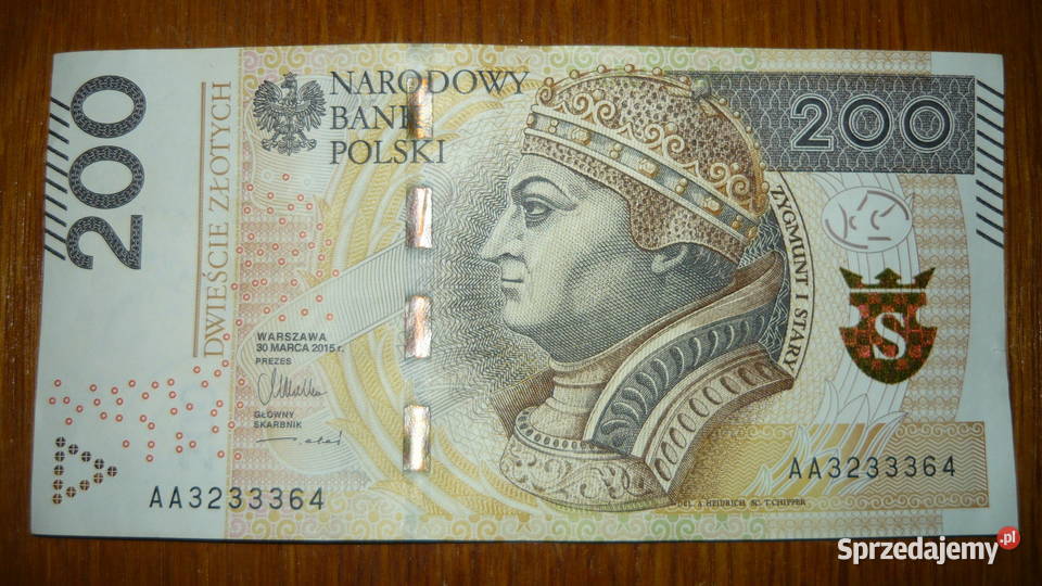 Banknot 200 seria AA 2015 r sprzedam