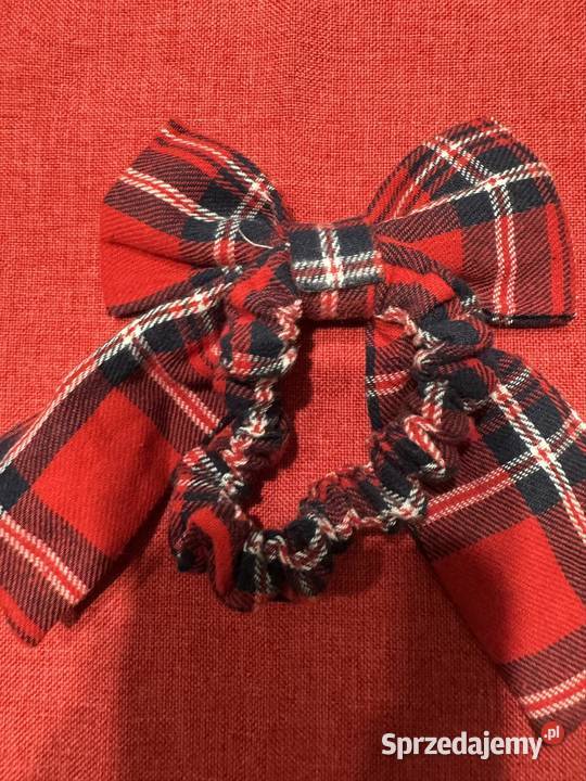 Gumka ozdobna do włosów z kokardką czerwono Częstochowa