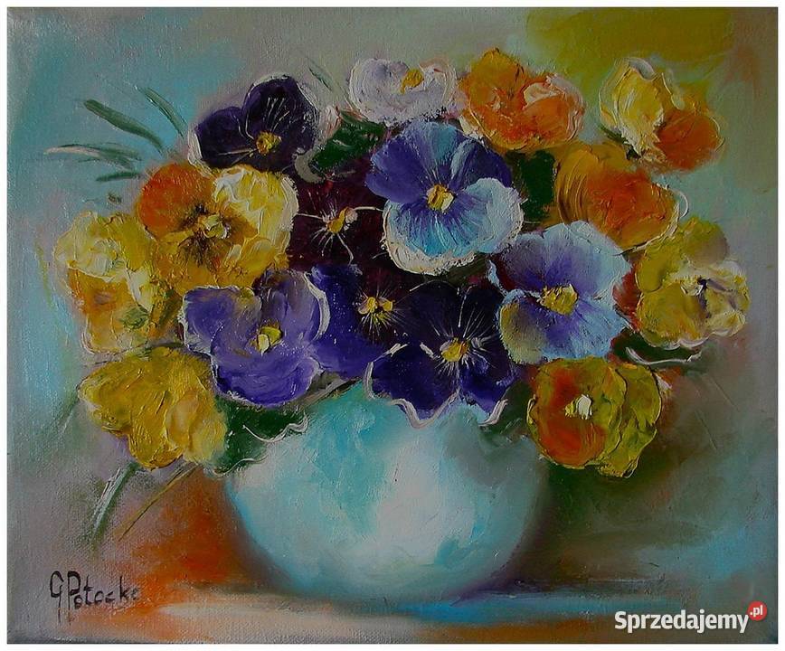 Bratki obraz olejny 3025 dostępny mazowieckie Błonie