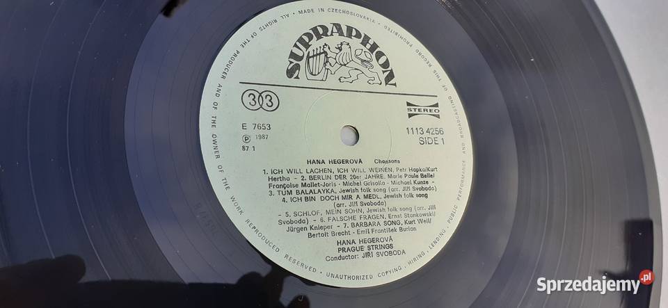 Hana Hegerova Chansonswinyl vintage pamiątka PRL płyta winylowa Tuszkowo