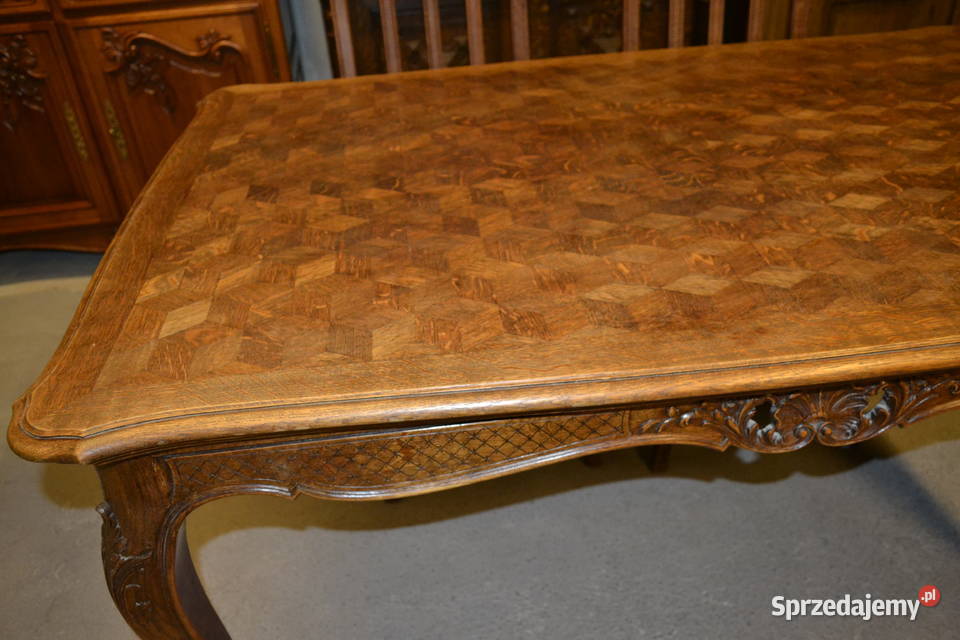 stół i 6 krzeseł ludwikowski komplet dąb Będzin