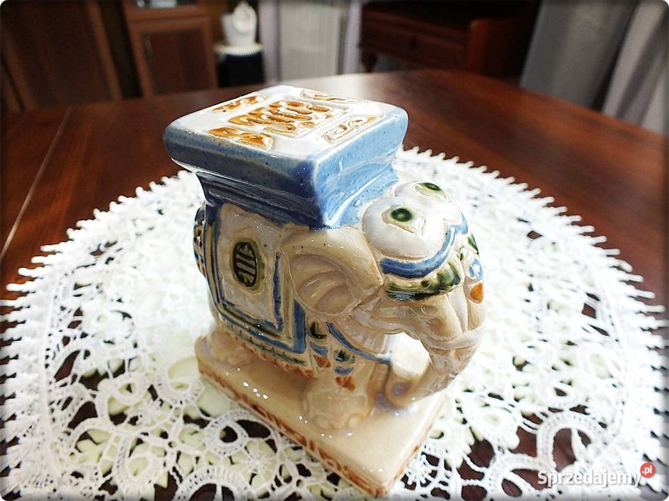 Stara Figurka SŁOŃ Indyjski Chiński porcelana Żary