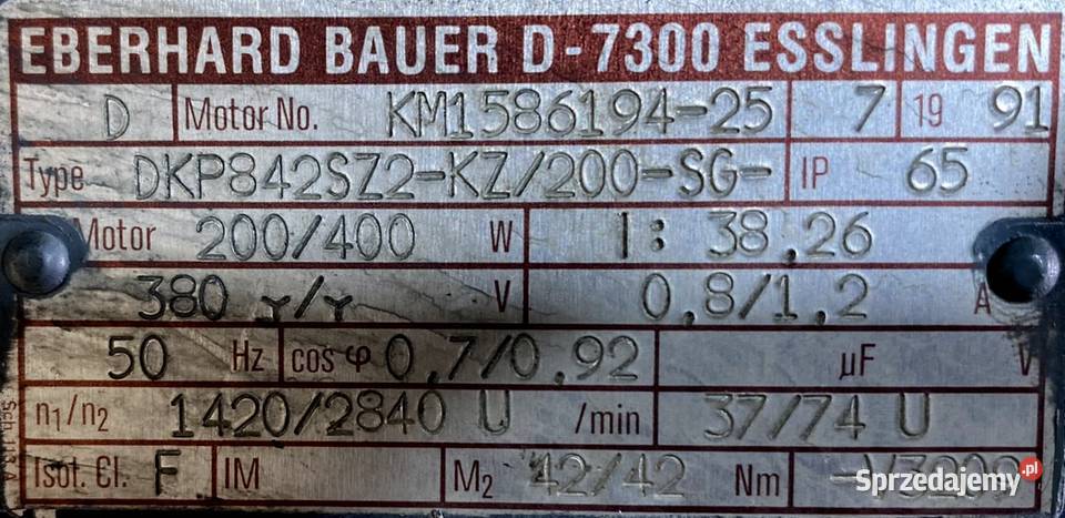 motoreduktor przekładnia 0204kW 3774obr 3fazowy sprzedam