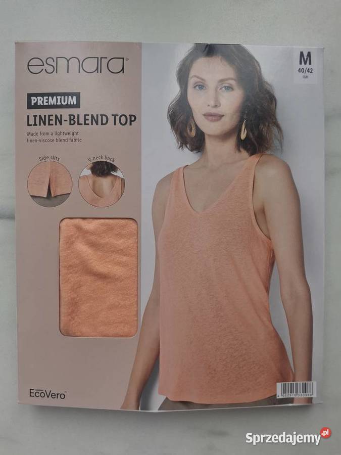 Przewiewny łososiowy top lenwiskoza rozmiar M mazowieckie Warszawa