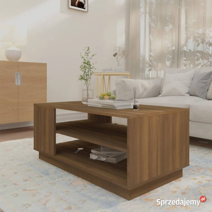 Stolik kawowy brązowy dąb 102x55x43 WM813085 sprzedam