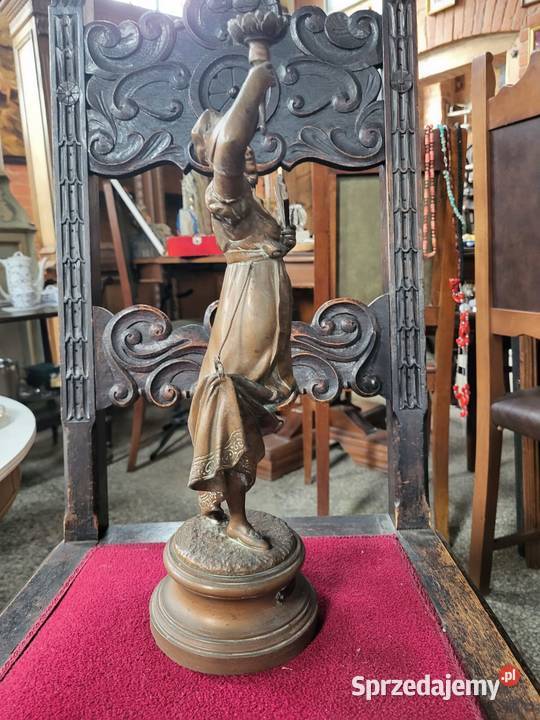 Świecznik dama z cynkalu śląskie Rybnik