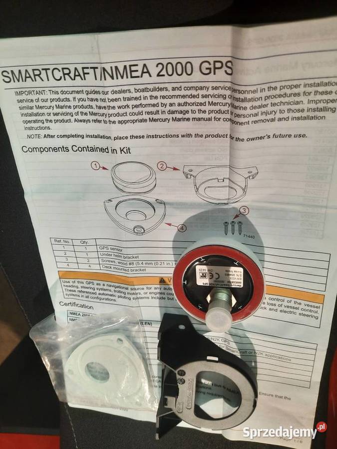 Antena GPS Mercury Mercruiser Smartcraft jacht warmińsko-mazurskie sprzedam