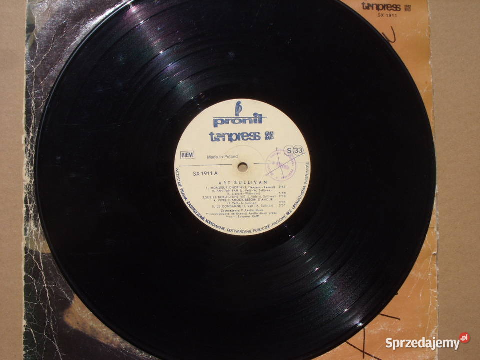 Winyl LP ART SULLIVANMONSIEUR CHOPIN TONPRESS SX Wołów