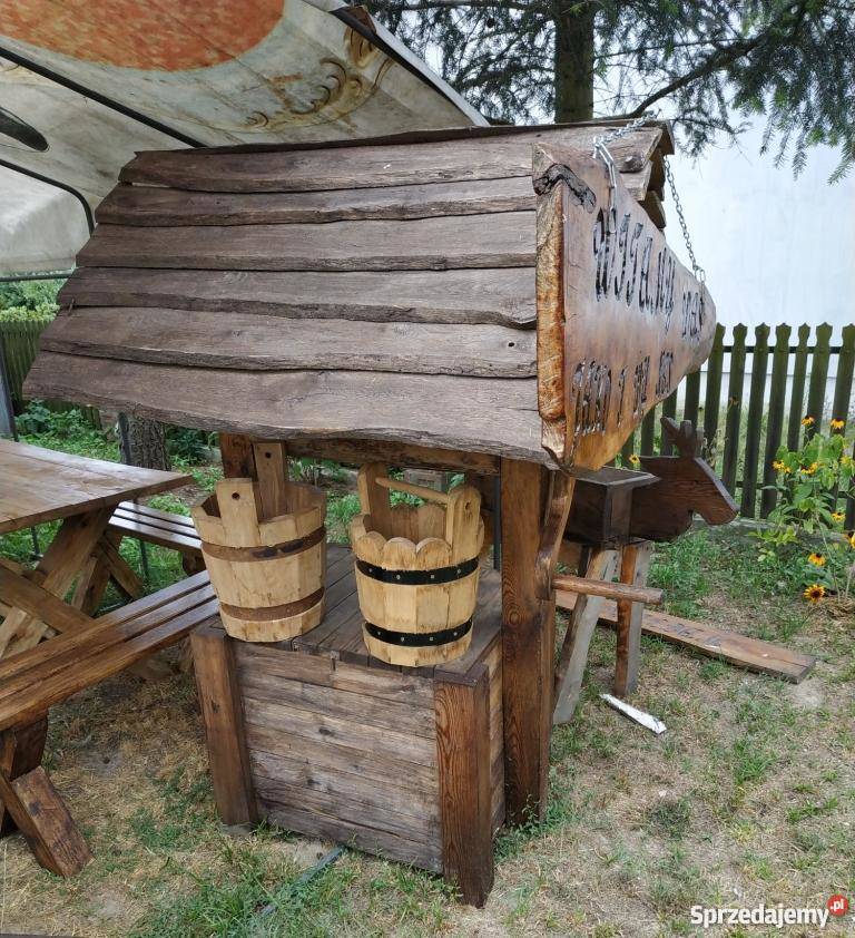 Wiadro drewniane dębowe ozdoba ogrodowa inny kolor Łuków