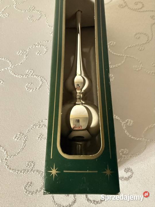 Szpic Czubek Choinkowy Srebrny Szkło Dmuchane Czerwionka-Leszczyny