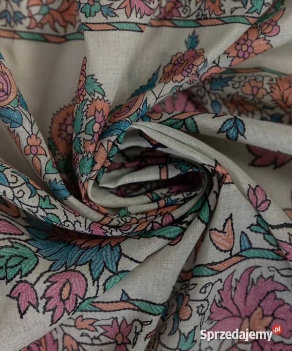 Duża kolorowa chusta pomarańczowa floral kwiaty Dla kobiet zachodniopomorskie Szczecin sprzedam
