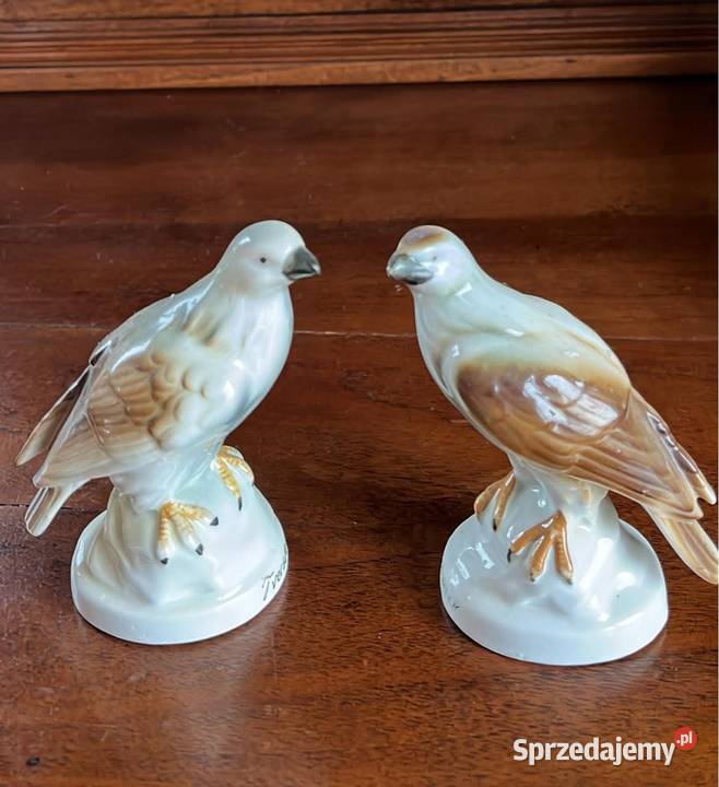 Para Figurka porcelanowa Ptaszki Sokół Porcelana i szkło Gdańsk