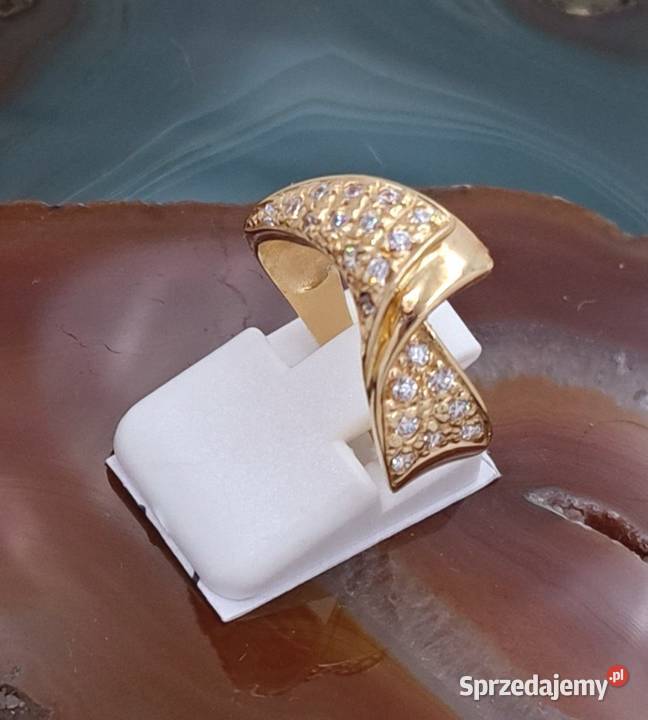 Pierścionek r14 Złoty pr585 Glamour Z834