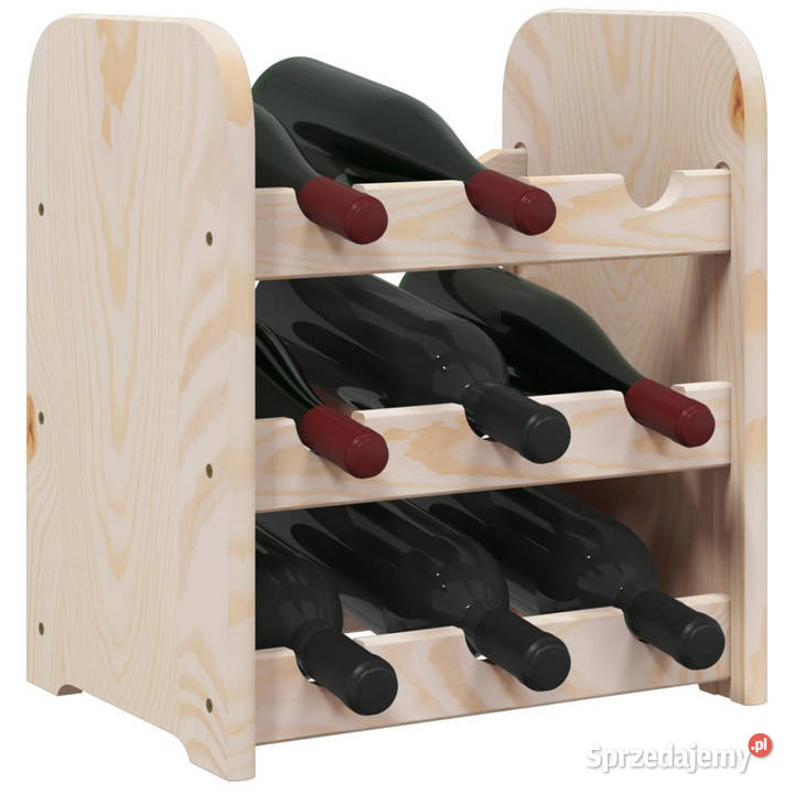 Stojak na wino 33x25x37 lite drewno sosnowe Dekoracje i ozdoby