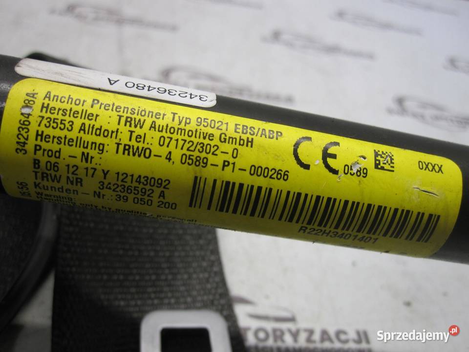 OPEL MERIVA B 10r pas bezpieczeństwa prawy przód
