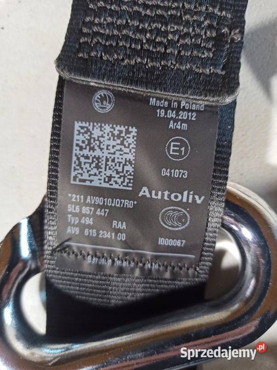 PAS BEZPIECZENSTWA TYŁ 5L6857447 SKODA YETI dolnośląskie