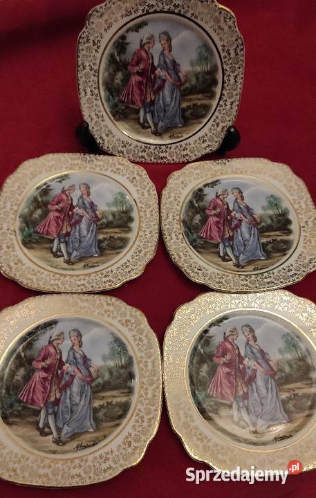 ANGIELSKA PORCELANA KOSTNA ZE SCENKAMI Pabianice