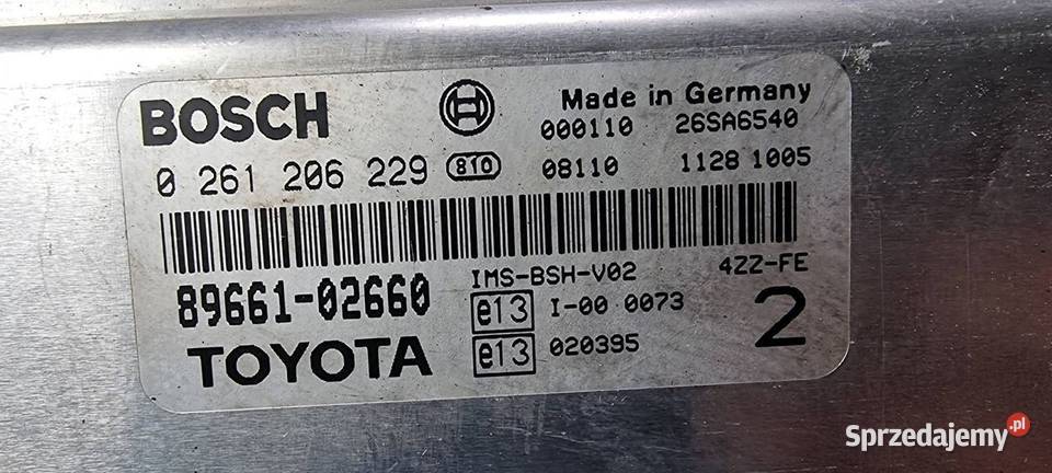 KOMPUTER SILNIKA ECU TOYOTA COROLLA E11 LIFT osobowe Lipno
