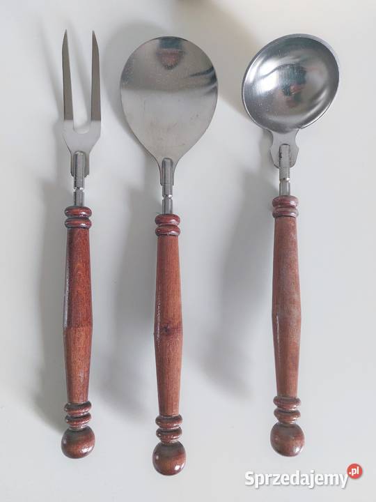 drewniany zestaw stołowy retro PRL kuchnia Poznań