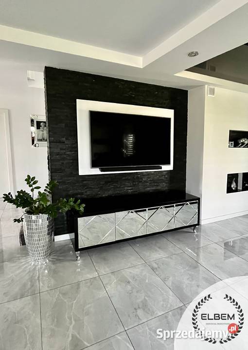 Szklana czarna szafka RTV Glamour 55cm Szafki Warszawa