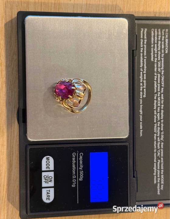 ZŁOTY PIERŚCIEŃ RUBIN Złoto 585 Czechosłowacja Warszawa