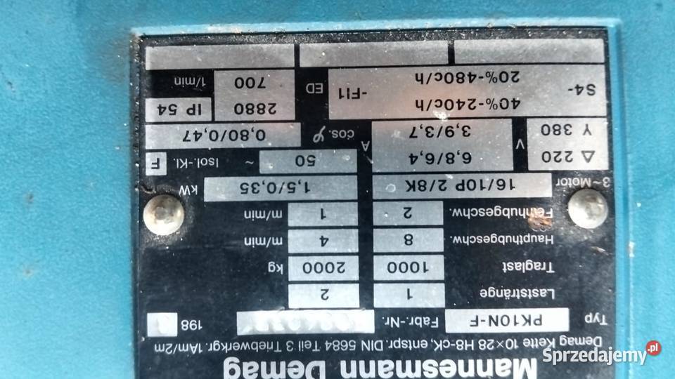 Wciągnik demag 2t Radoszyce