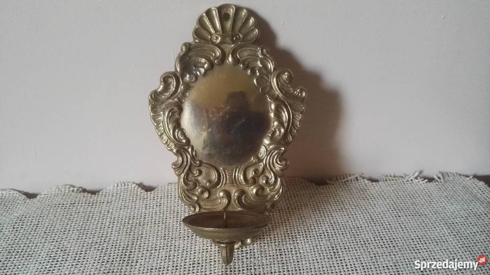 Ozdobny ścienny mosiężny kinkiet na świecę sprzedam