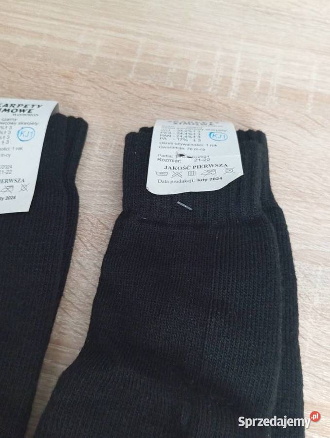 Nowe 2x Skarpety zimowe czarne Krajewski 3941 lubelskie Lublin