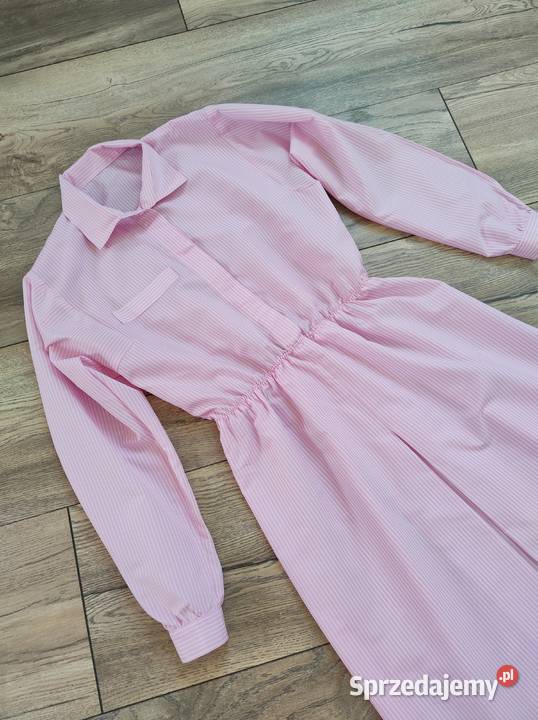 Koszulowa Sukienka w paski Pasiak 60 70s Vintage