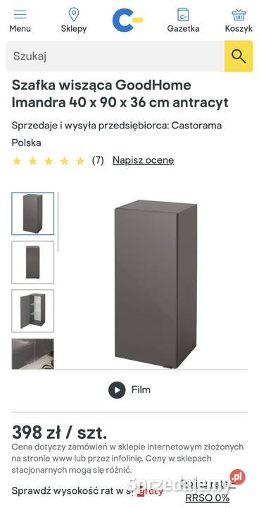 Szafka wisząca łazienkowa nowa Włoszakowice sprzedam