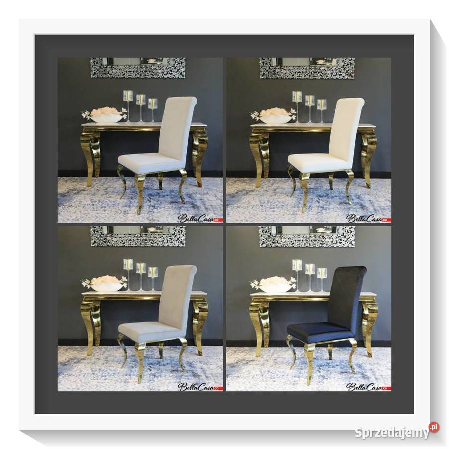 Krzesła glamour Premier Gold Złote Do Jadalni 46cm sprzedam